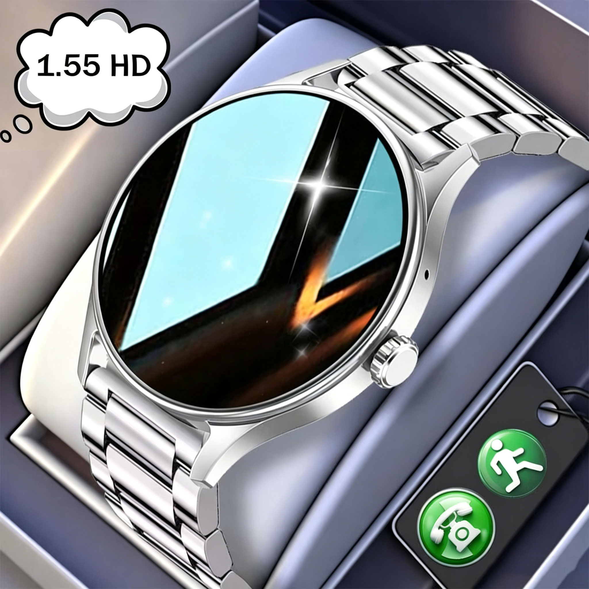 Men'S Fashion App - Smartwatch alla Moda Plus 1.55 HD