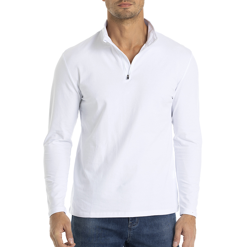 Mens Fashion Quarter Zip - Camicia da uomo a maniche lunghe
