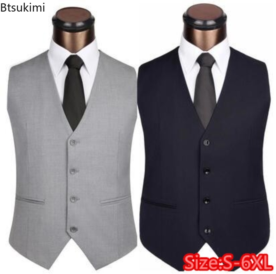 Formal Waistcoat Vest - S-6XL Plus Size uomo coreano slim
