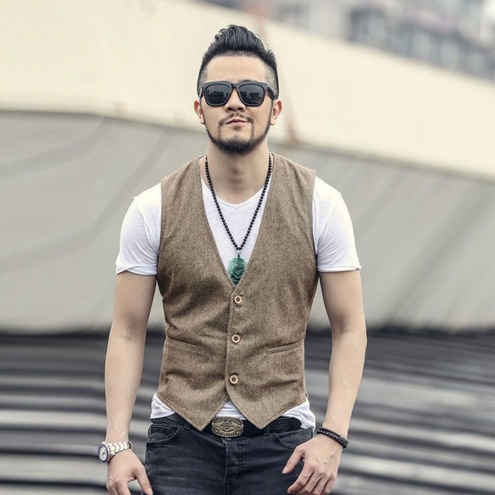 Formal Waistcoat Vest - Gilet da uomo in lino con