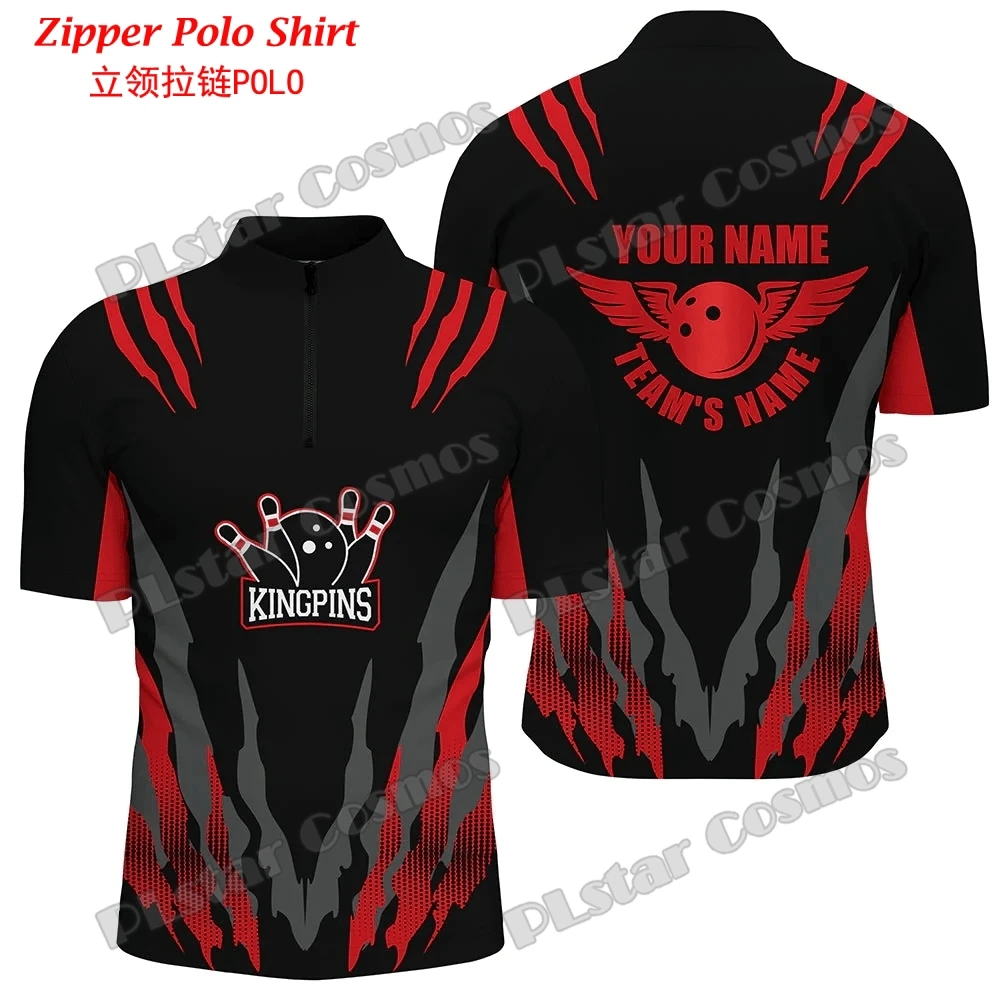 Mens Fashion Quarter Zip - Personalizzato con nome Bowling Team Jersey