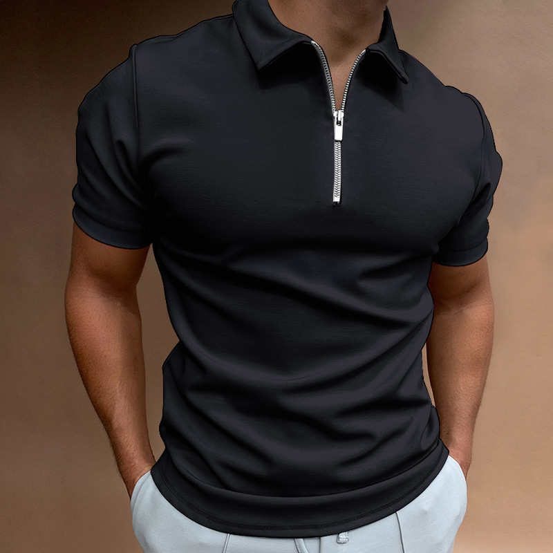 Mens Fashion Quarter Zip - Polo da uomo estiva casual a