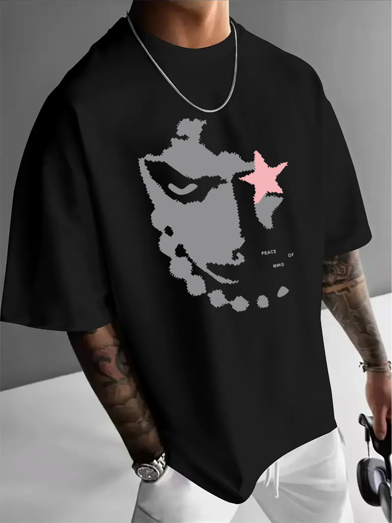 Men'S Fashion App - T-shirt casual da uomo con scollo