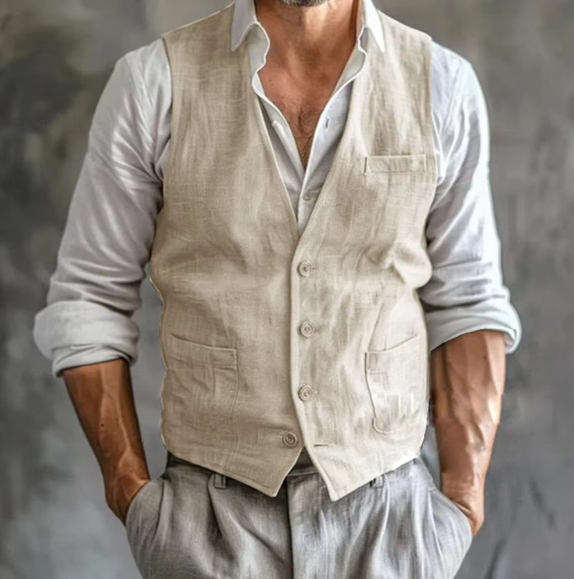 Gilet di lino da uomo Gilet es - Formal Waistcoat Vest recensione e prezzo