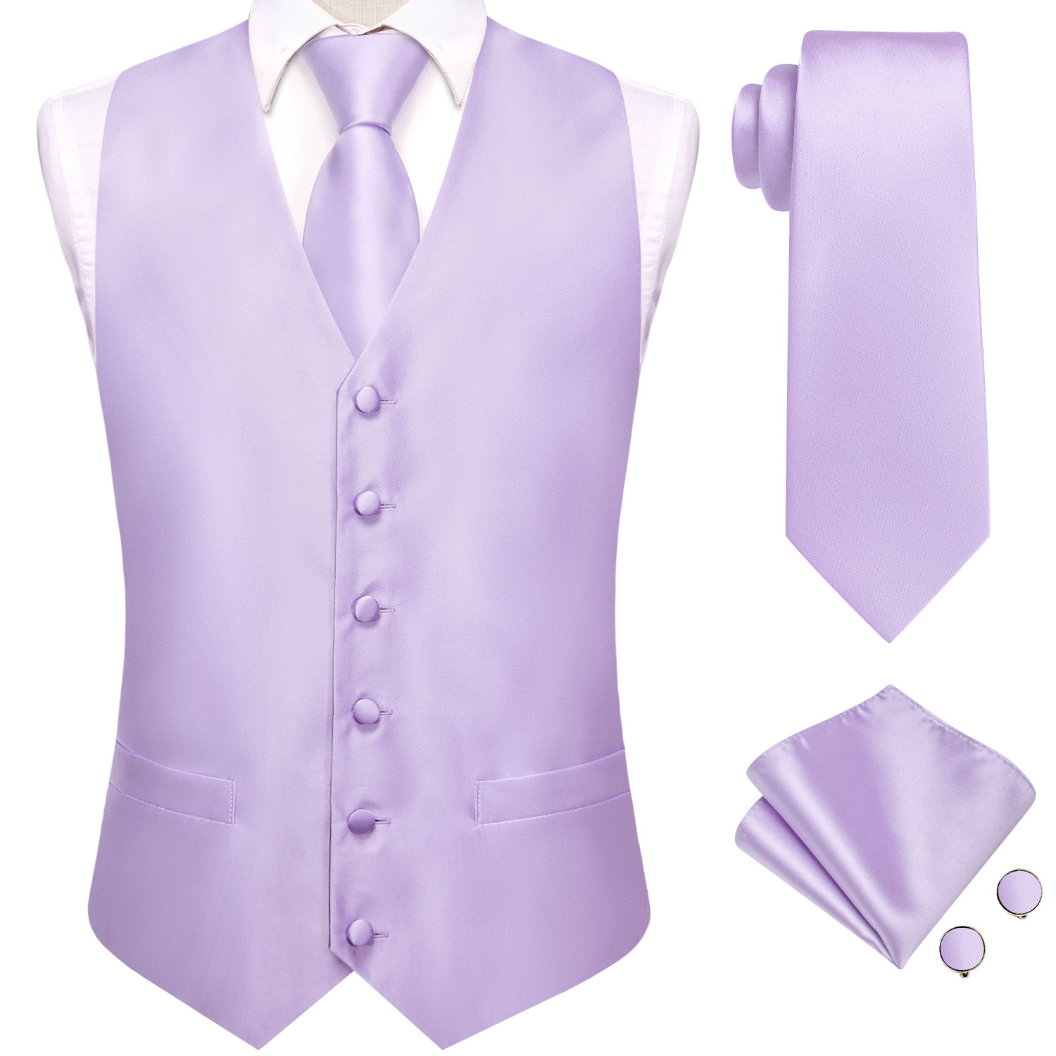 Gilet da uomo Hi-Tie viola lil - Formal Waistcoat Vest recensione e prezzo