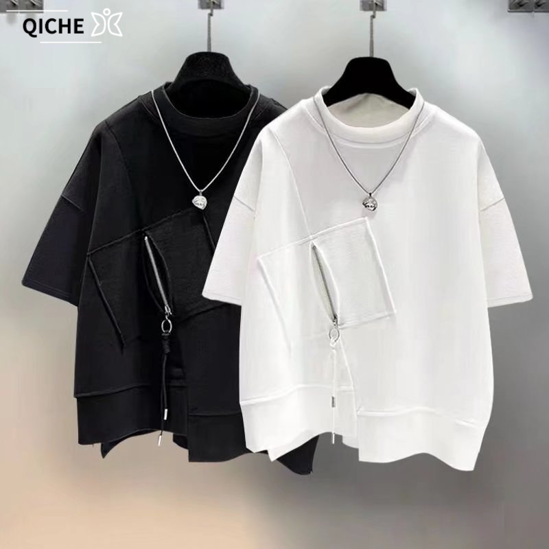QICHE T-Shirt da Uomo con Zip  - Mens Fashion Quarter Zip recensione e prezzo