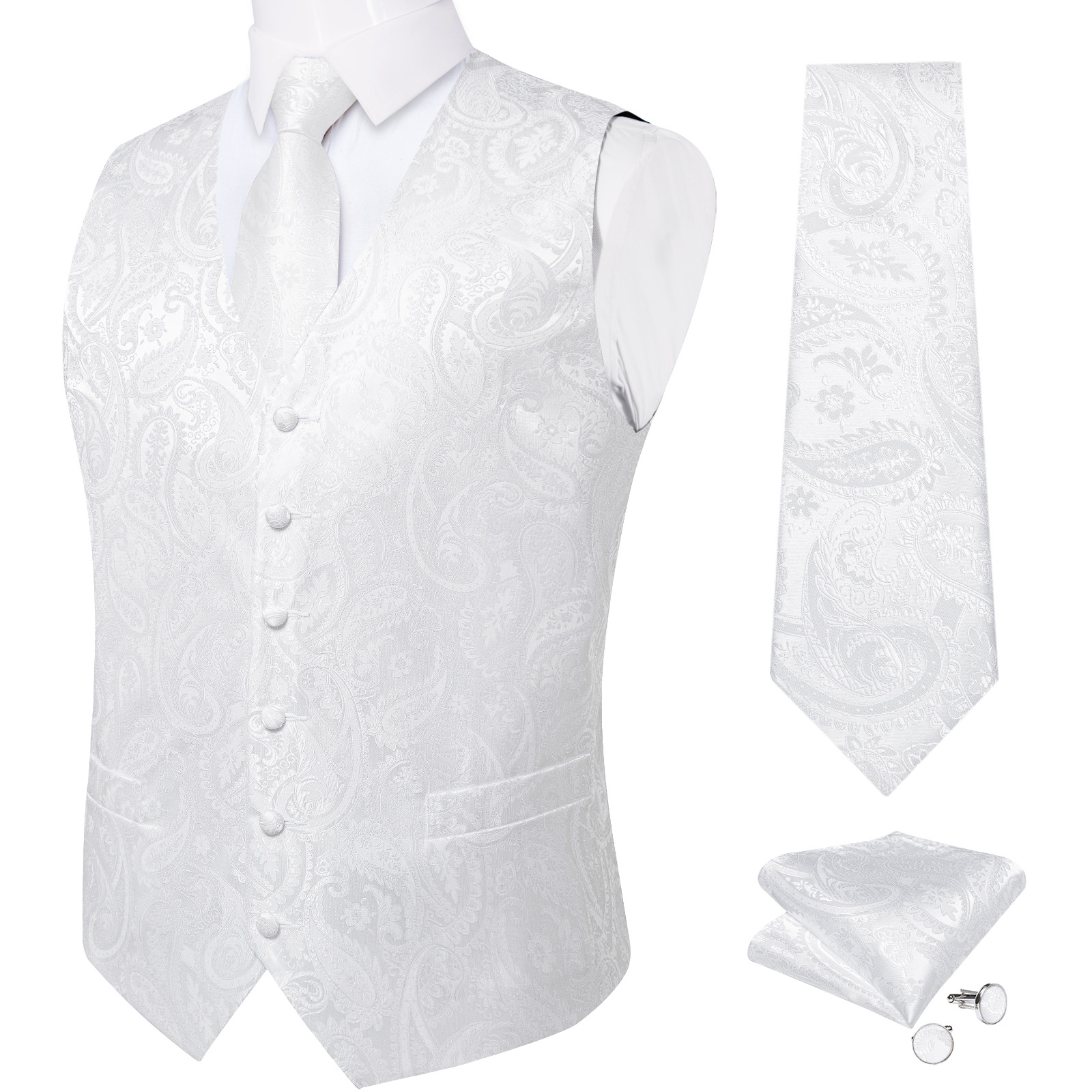 Gilet da sposa bianco puro per - Formal Waistcoat Vest recensione e prezzo