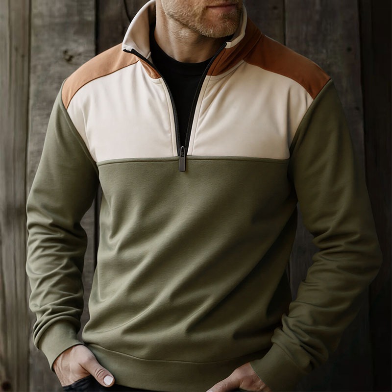UETEEY Felpe patchwork con zip - Mens Fashion Quarter Zip recensione e prezzo