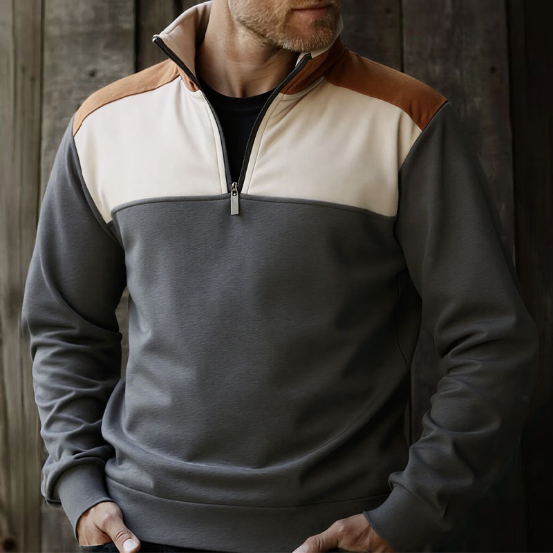 UETEEY Felpe patchwork con zip - Mens Fashion Quarter Zip recensione e prezzo